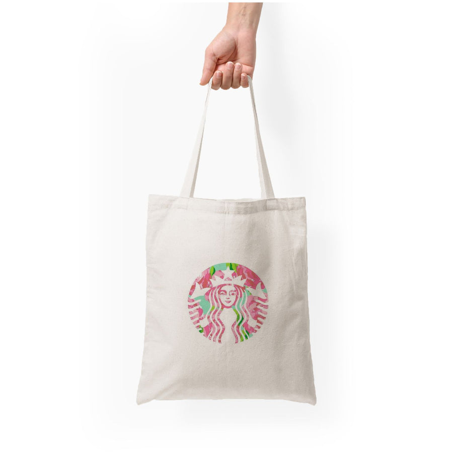 Pink Starbucks Logo Tote Bag