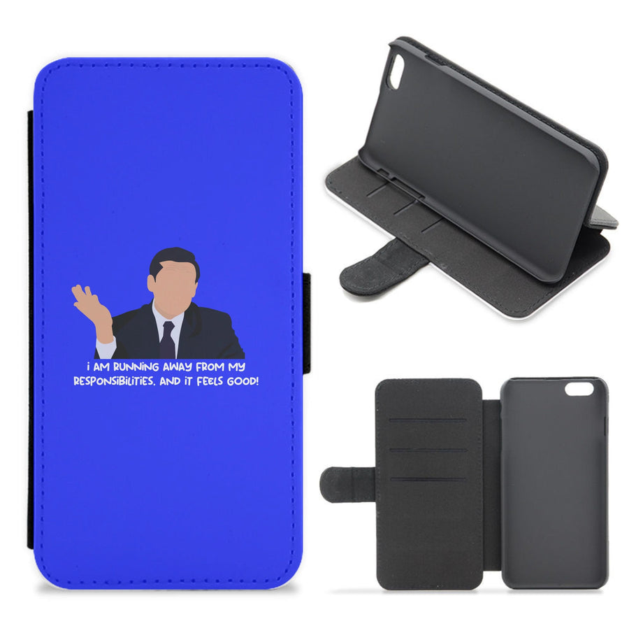 I Am Running Away From My Responsibilities - The Office Flip / Wallet Phone Case