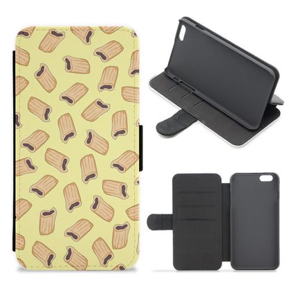 Fig Rolls - Biscuits Patterns Flip / Wallet Phone Case