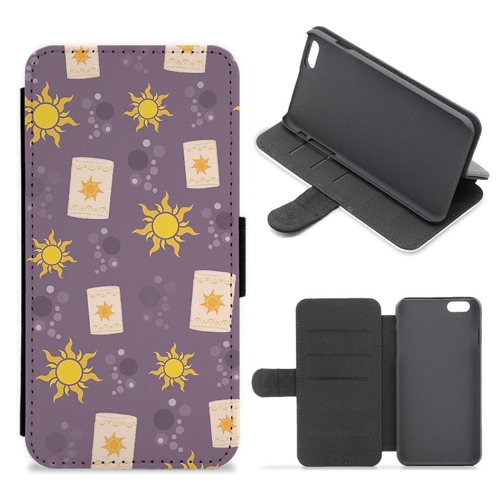 Tangled Lanterns Cartoon Flip Wallet Phone Case - Fun Cases