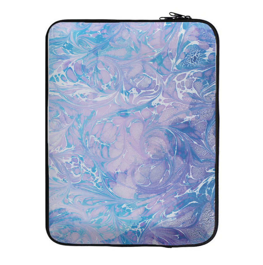 Sea Blue Swirly Marble Laptop Sleeve