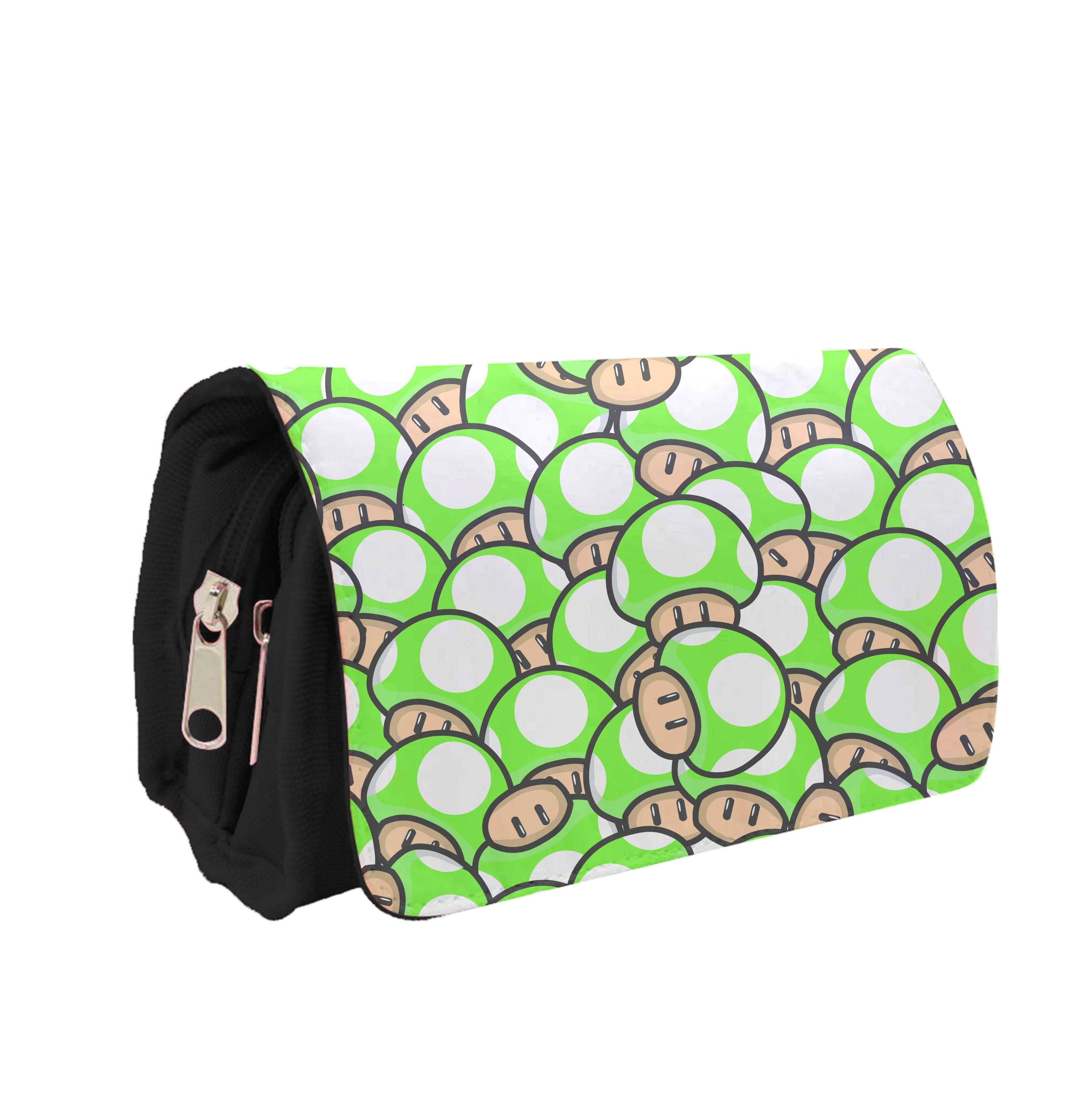 Mushroom Pattern - Green Pencil Case