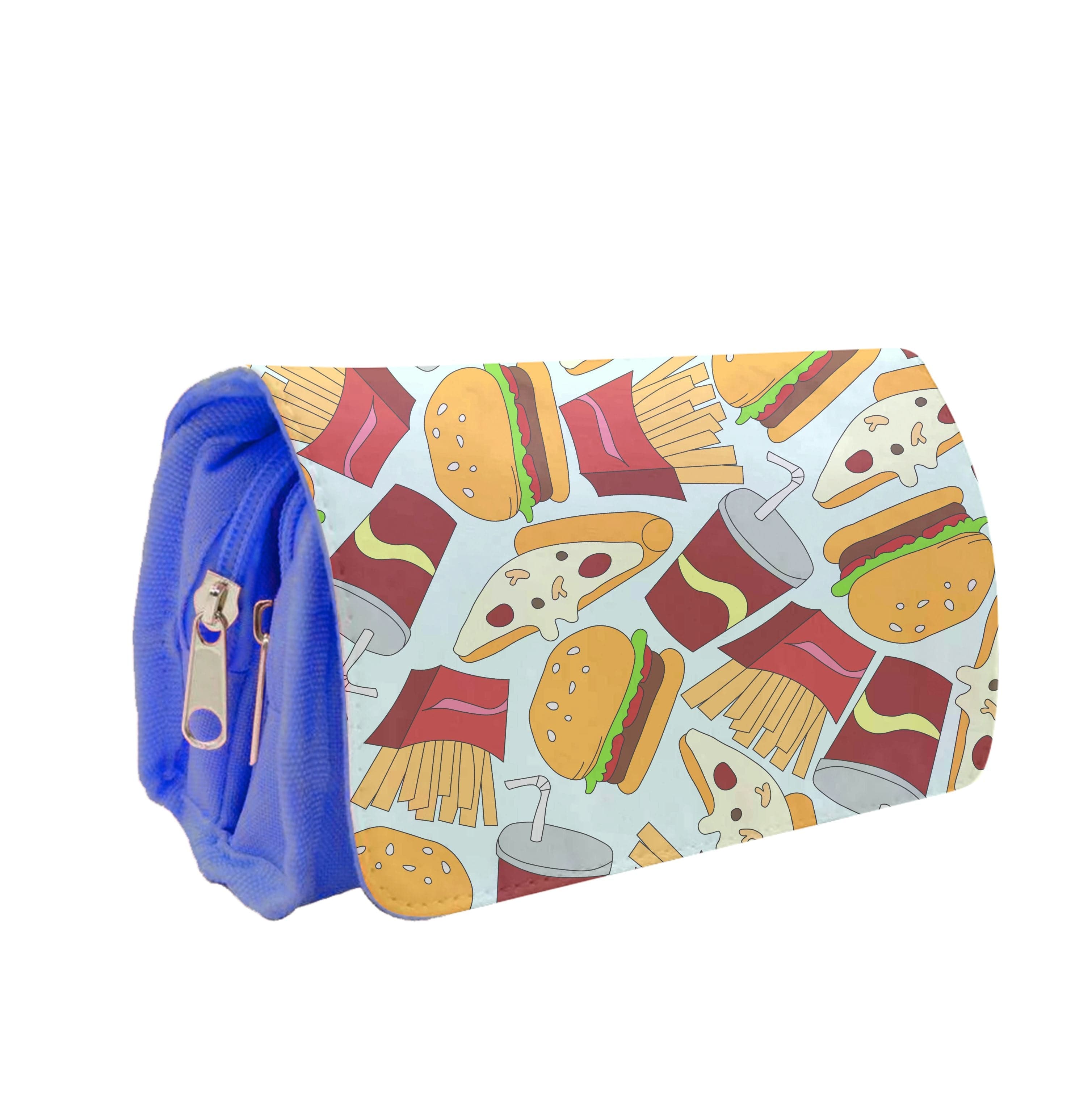 Burgers, Fries And Pizzas - Fast Food Patterns Pencil Case