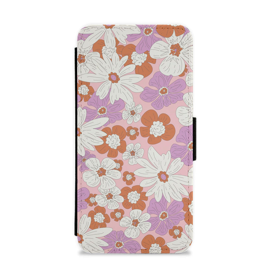 Retro Flowers - Floral Patterns Flip / Wallet Phone Case