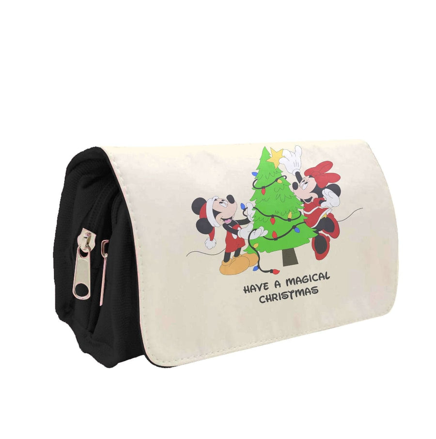 Festive Mickey And Minnie Mouse - Christmas  Pencil Case