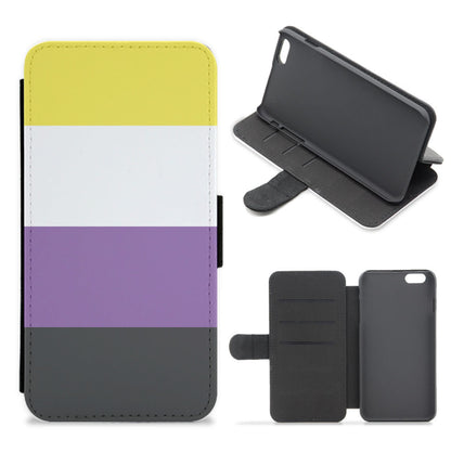 Non-Binary Flag - Pride Flip / Wallet Phone Case