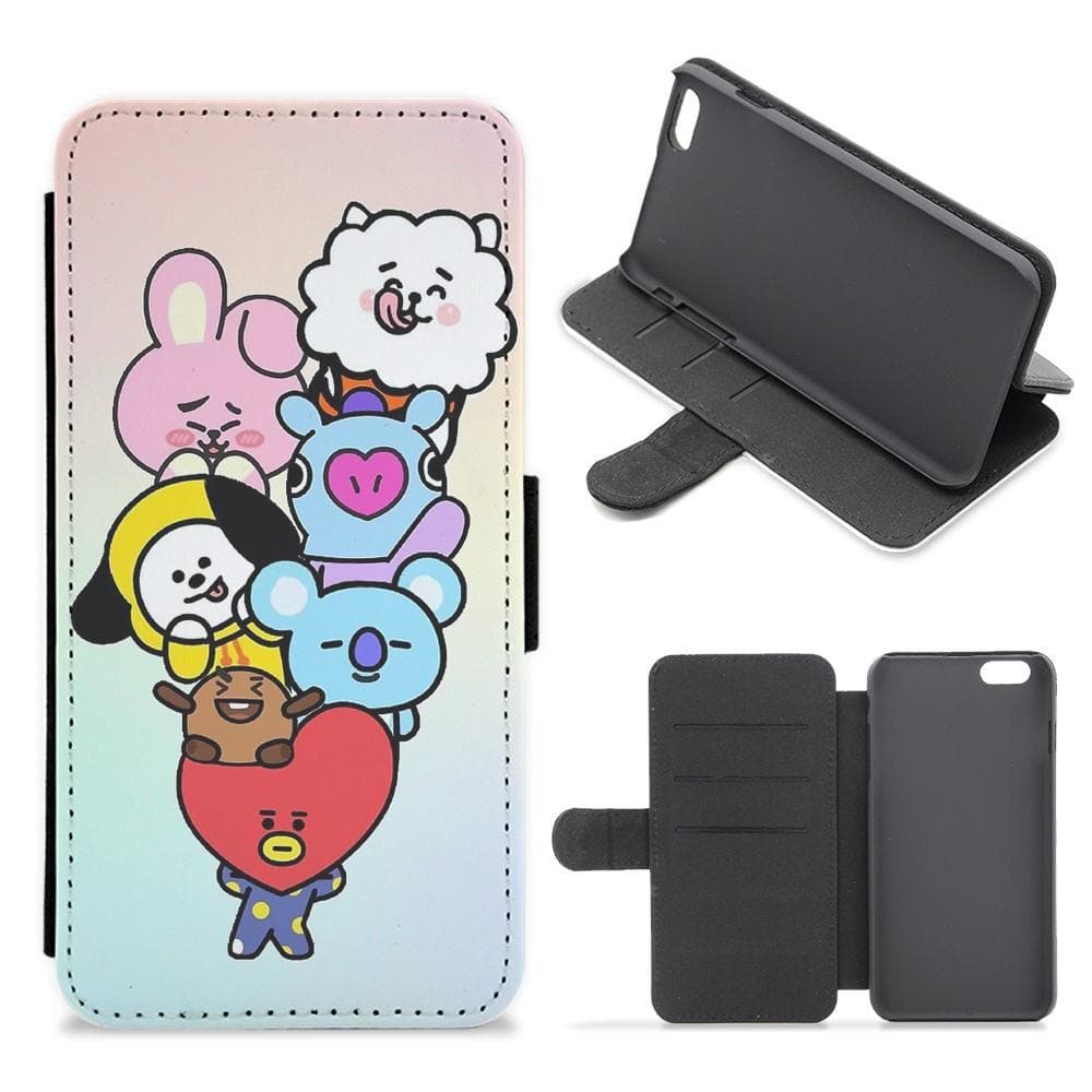 Pastel BT21 - BTS Flip Wallet Phone Case