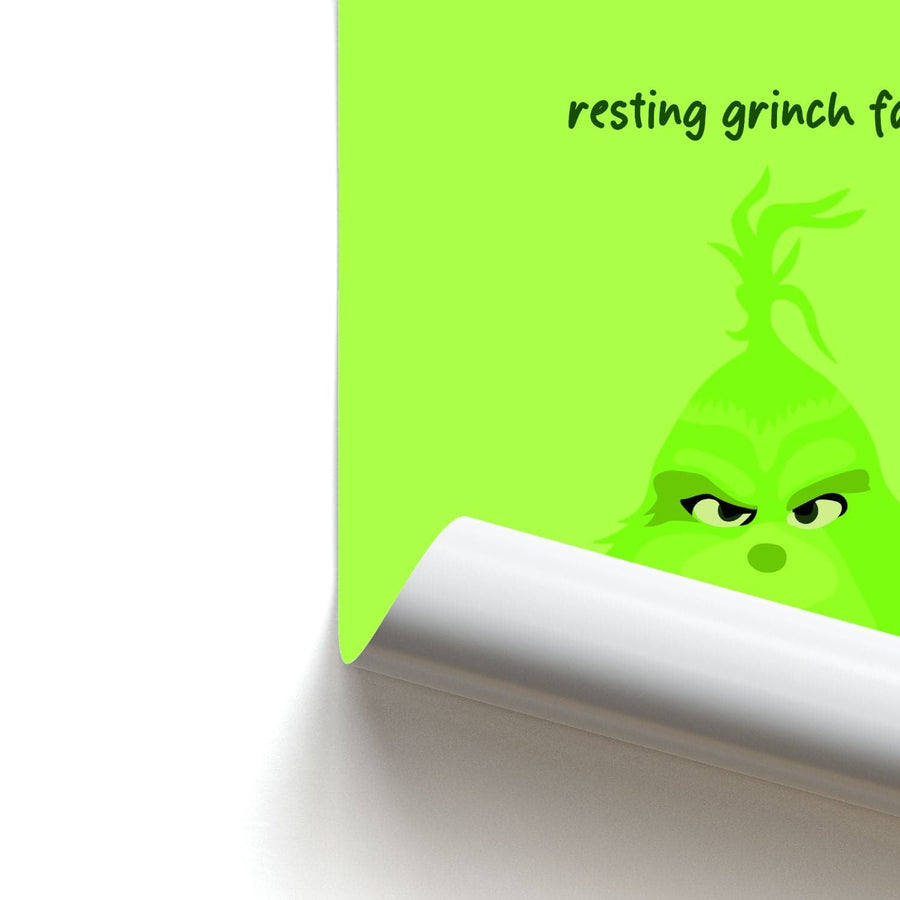 Resting Grinch Face - Christmas Poster
