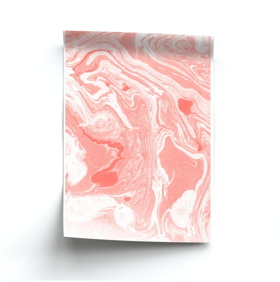 Pink Swirly Marble Poster