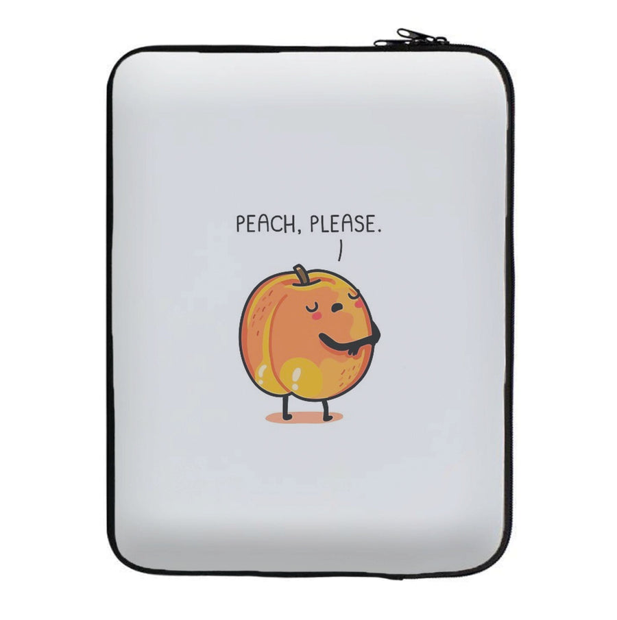Peach, Please - Funny Pun Laptop Sleeve