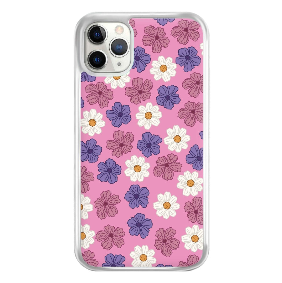 Pink, Purple And White Flowers - Floral Patterns Phone Case