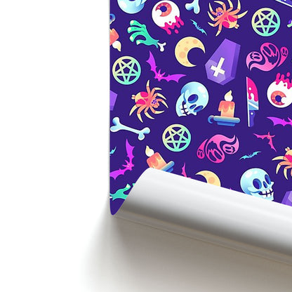 Horroriffic Halloween Pattern Poster