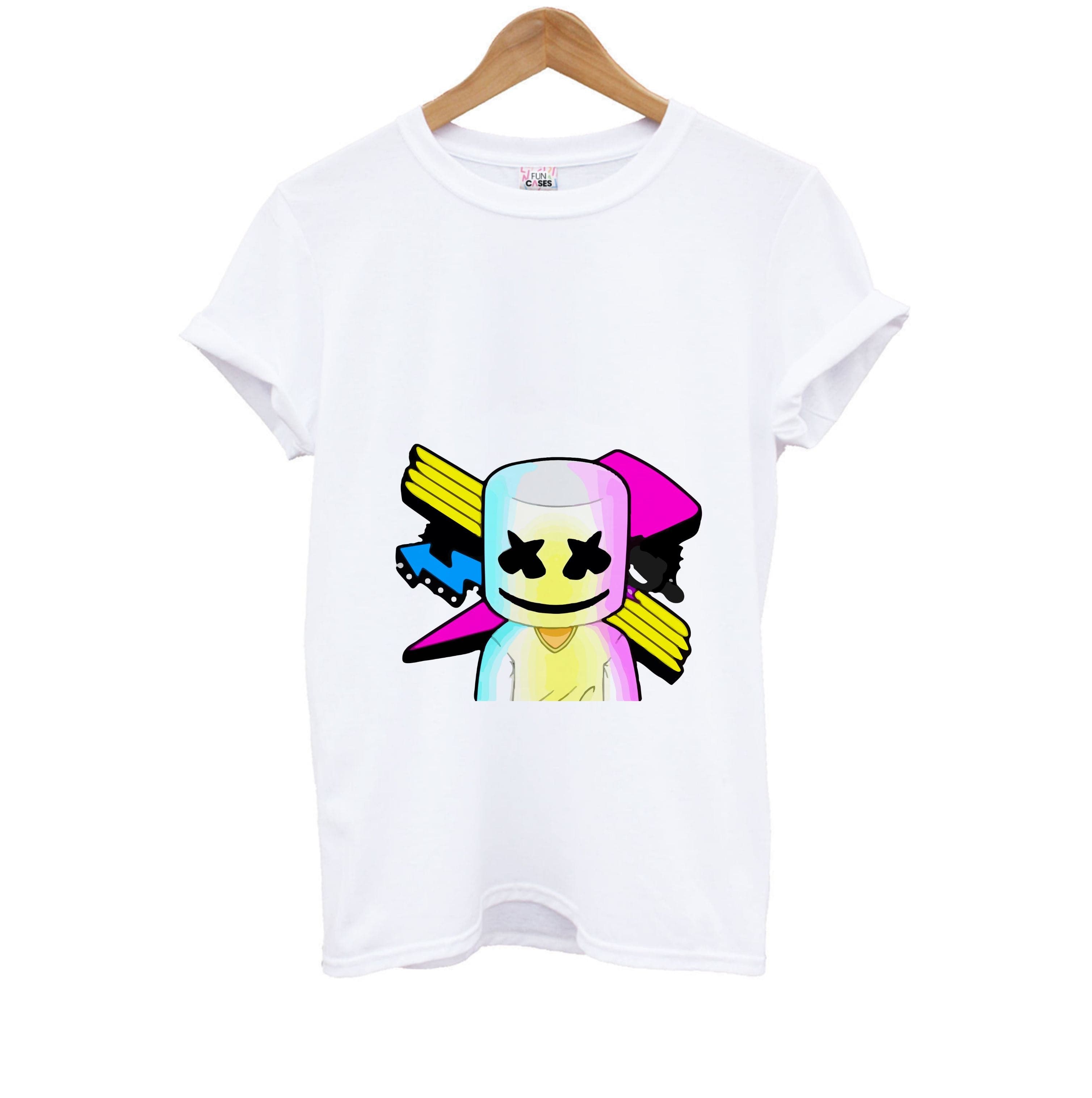 Neon Logo White Helmet DJ Kids T-Shirt