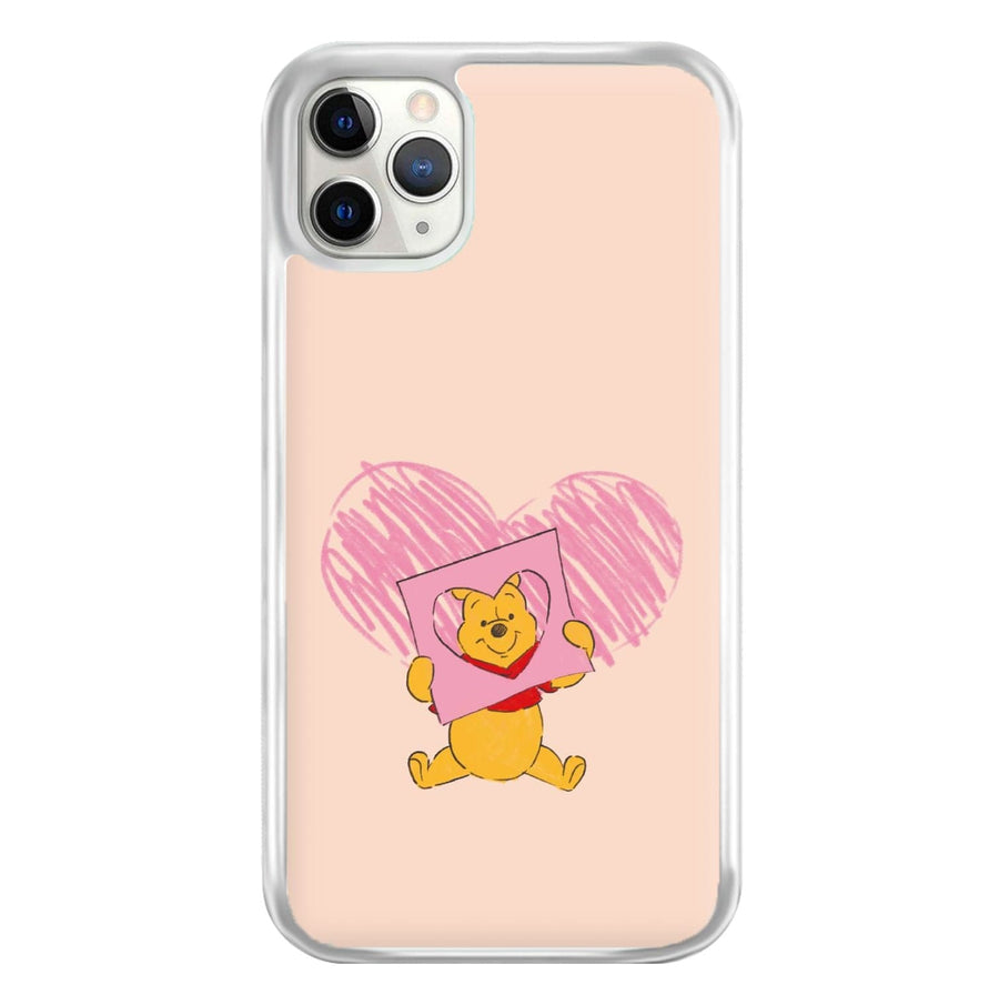 Pooh Heart Drawing - Disney Valentine's Phone Case