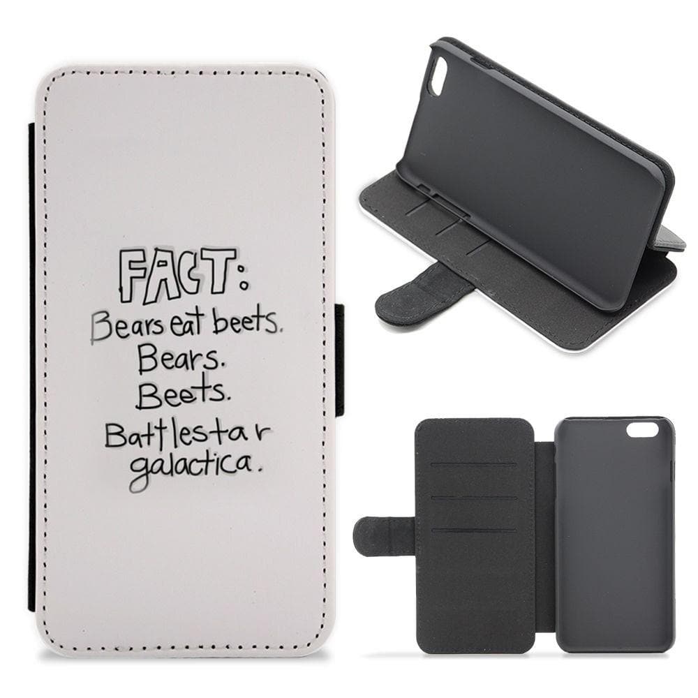 Fact - Bears Eat Beets - Bears, Beets, Battlestar Galactica Flip / Wallet Phone Case - Fun Cases