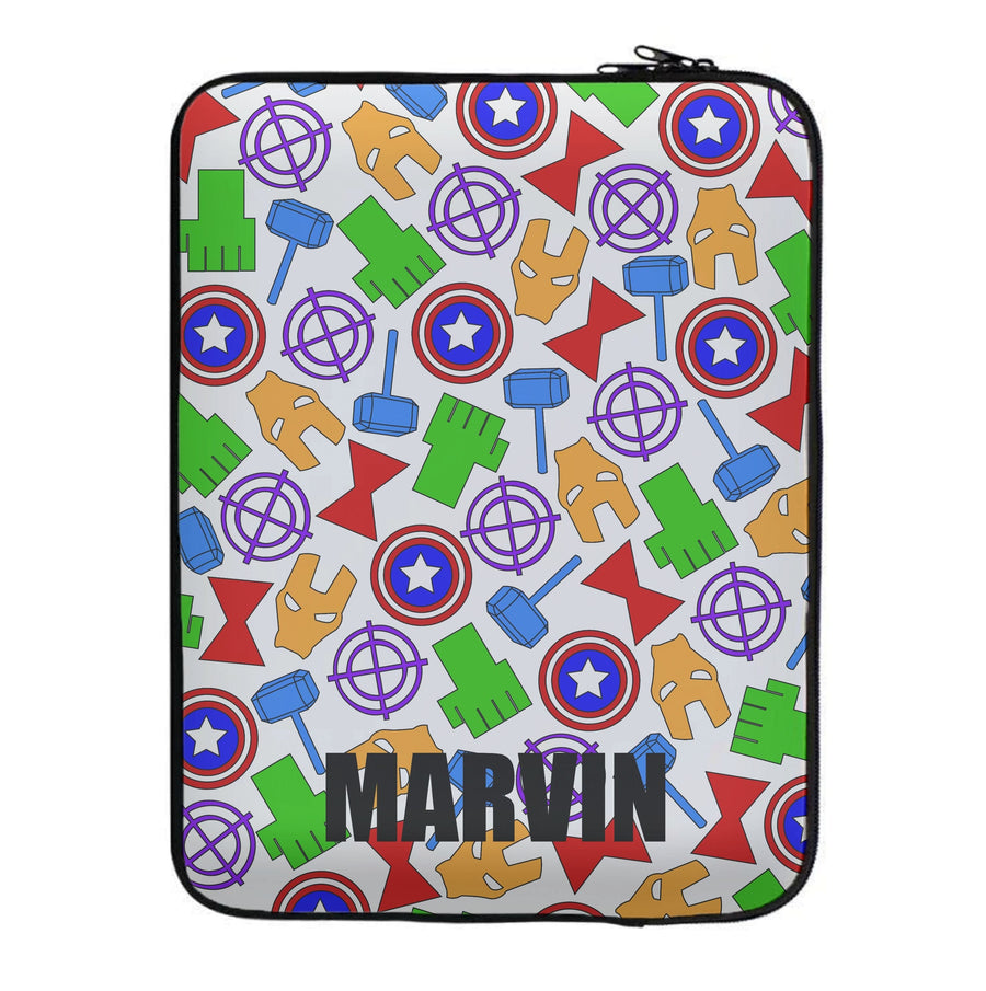 Icon Pattern - Personalised Marvel Laptop Sleeve