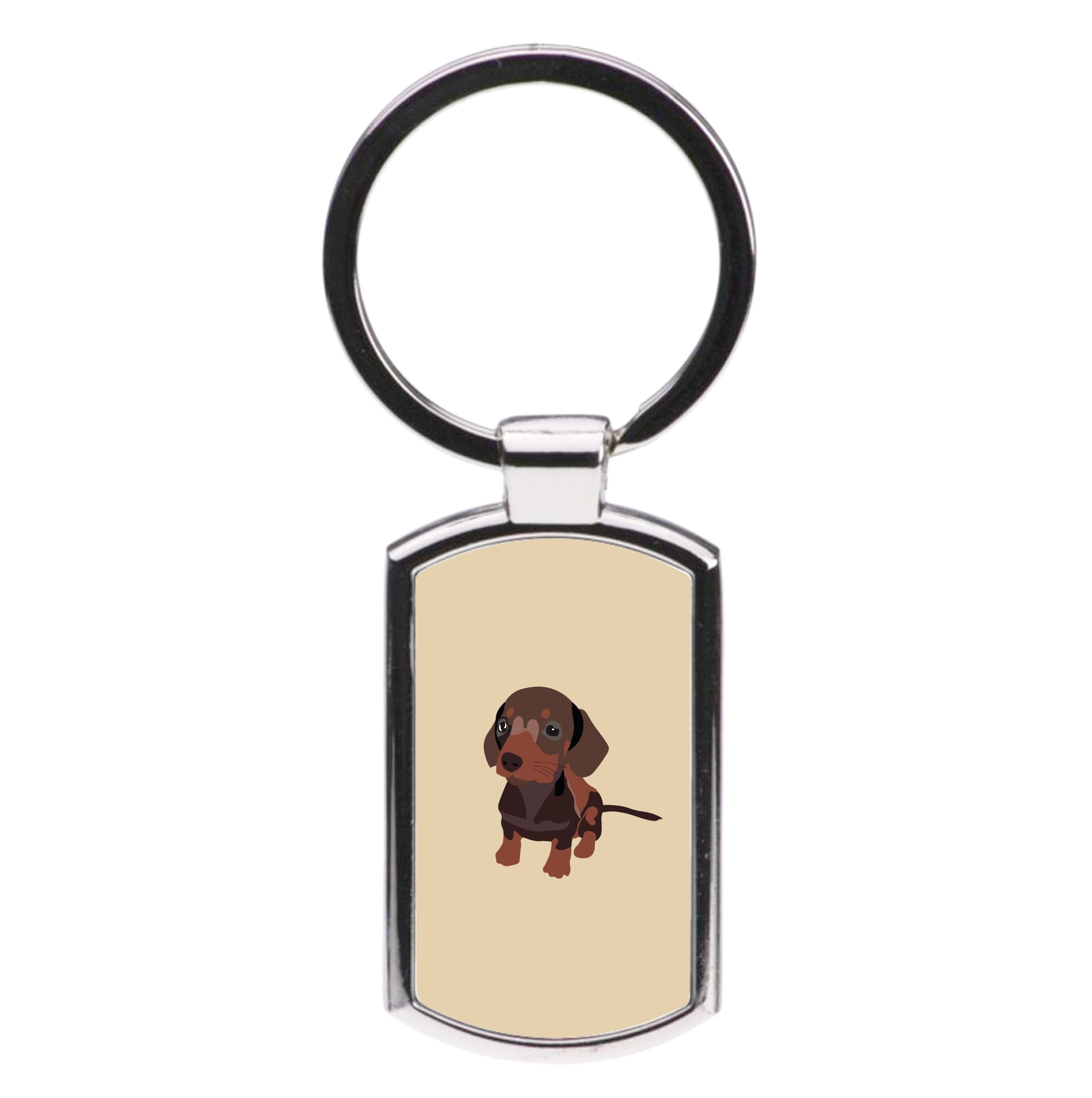 Brown - Dachshunds Luxury Keyring