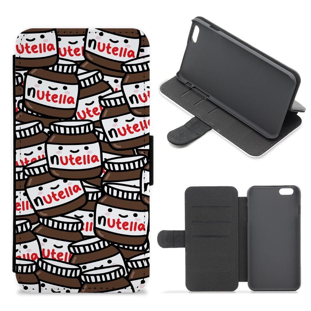 Cute Nutella Pattern Flip / Wallet Phone Case - Fun Cases