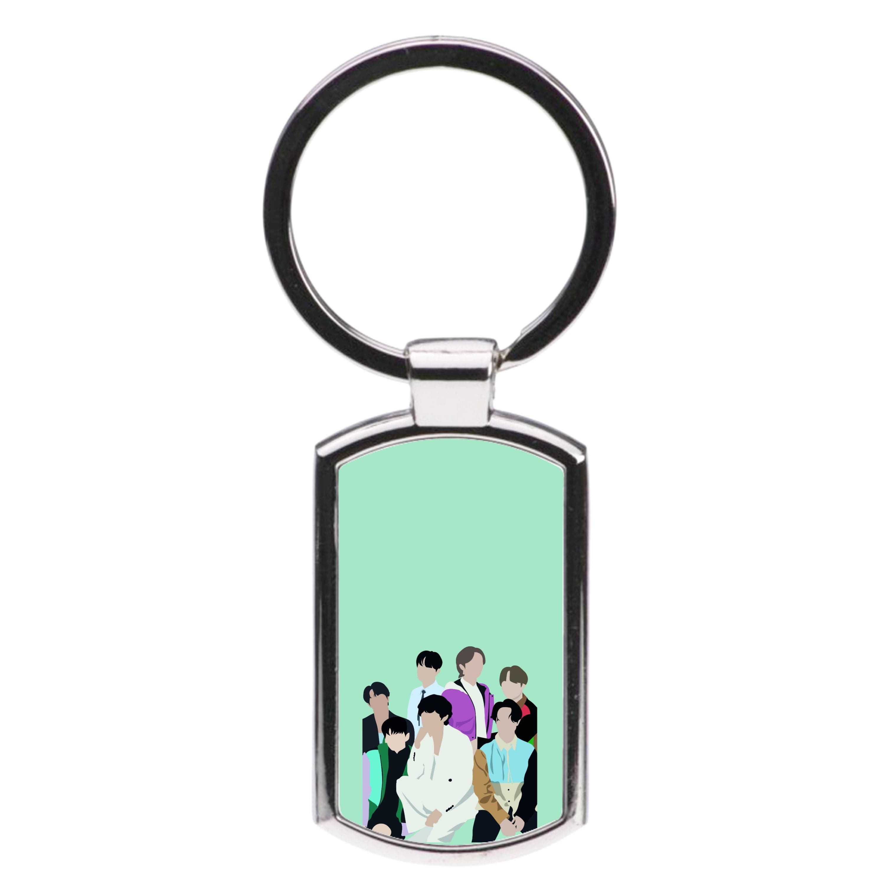 Blue K-Pop Band Members Luxury Keyring