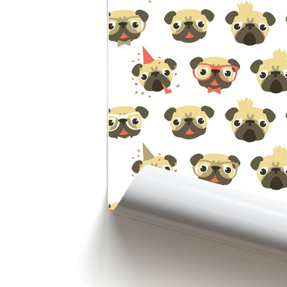 Pug Life - Pug Pattern Poster