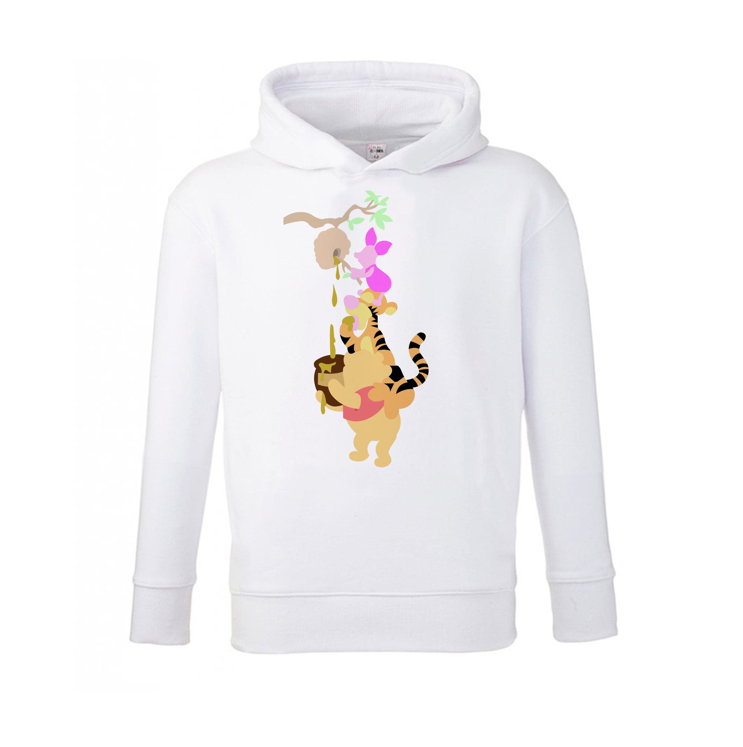 Bouncing Tiger , Piglet , Yellow Bear Kids Hoodie