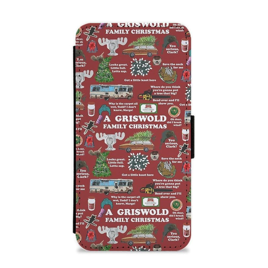 Christmas Holiday Collage Flip Wallet Phone Case