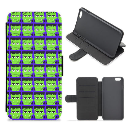 Frankenstein Pattern - Halloween Flip / Wallet Phone Case