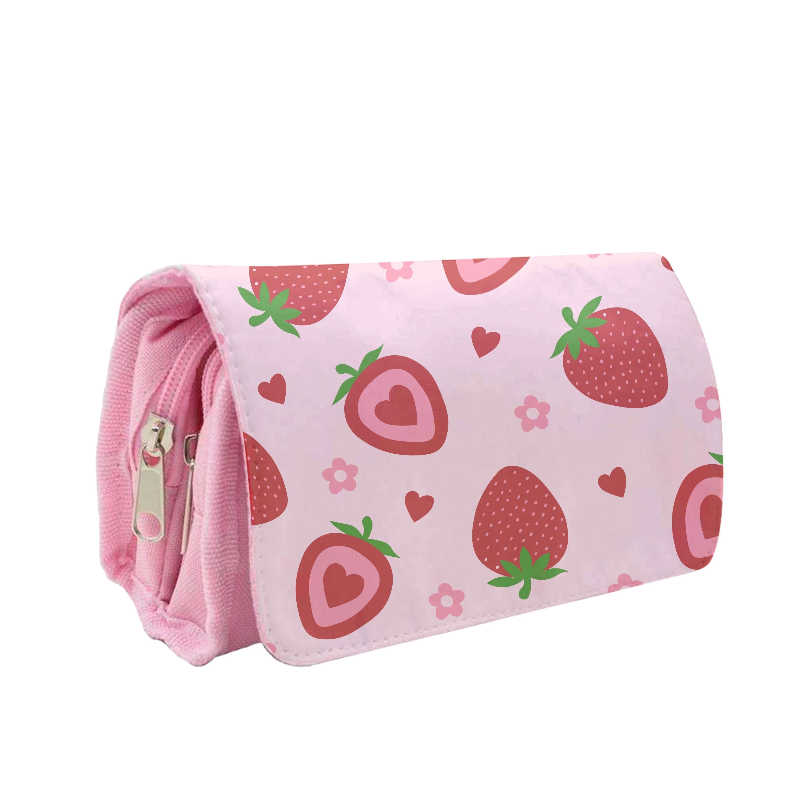 Strawberries And Hearts - Fruit Patterns Pencil Case