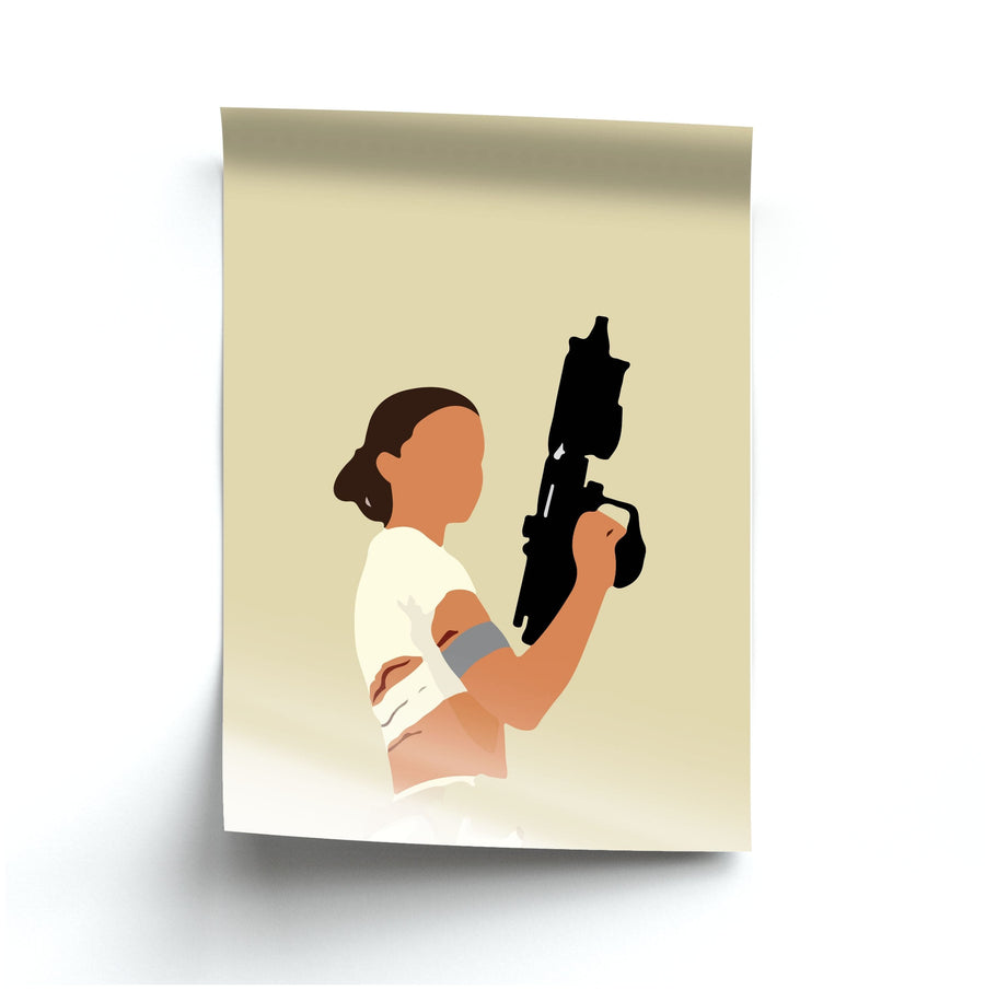 Princess Leia With Gun - Star Wars Poster