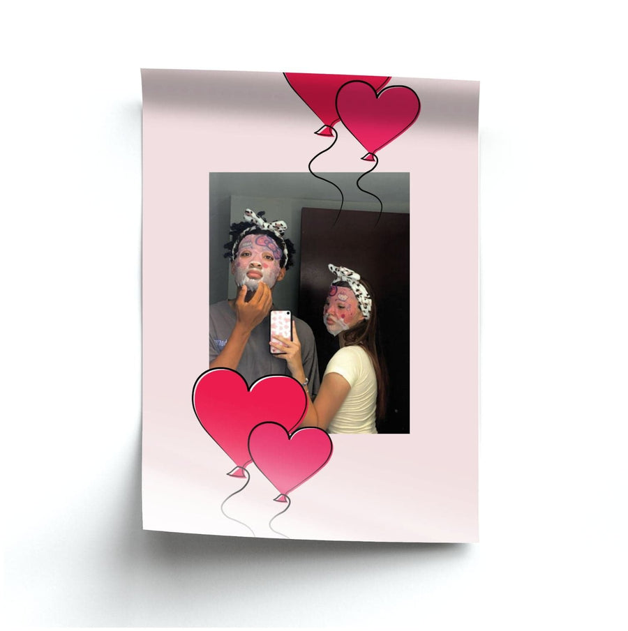 Heart Balloons - Personalised Couples Poster