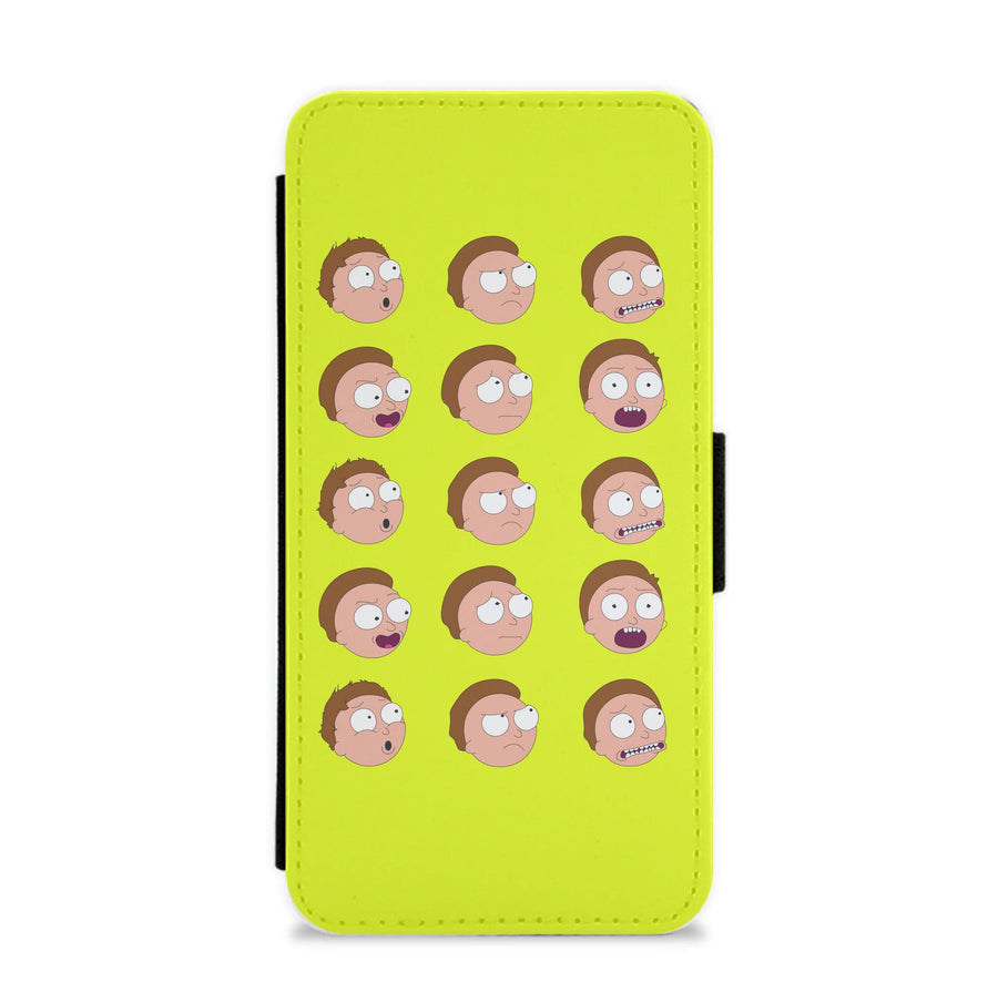 Morty Pattern - Rick And Morty Flip / Wallet Phone Case
