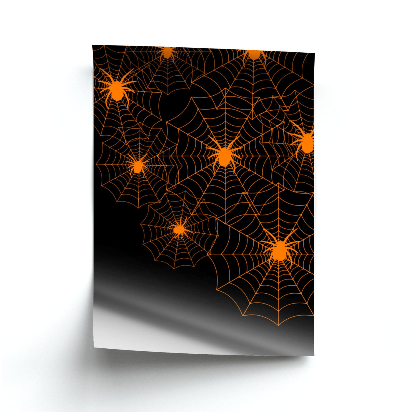 Orange Spider Web  Poster