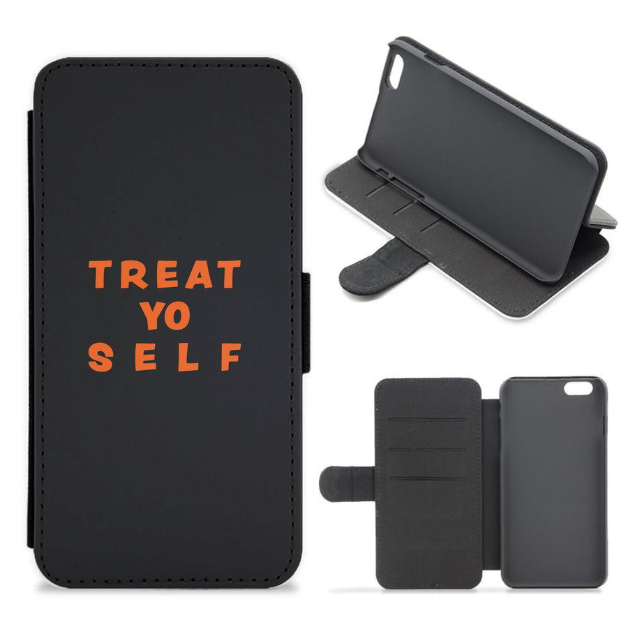 Treat Yo Self Parks And Rec - Halloween Specials Flip / Wallet Phone Case