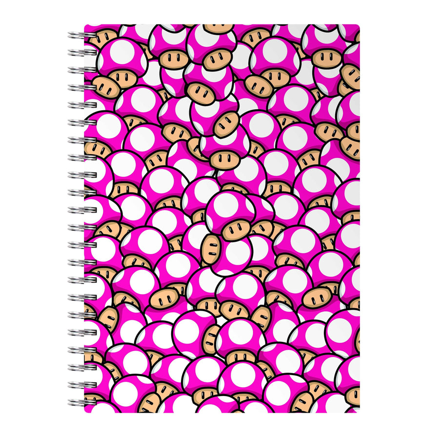 Mushroom Pattern - Dark Pink Notebook