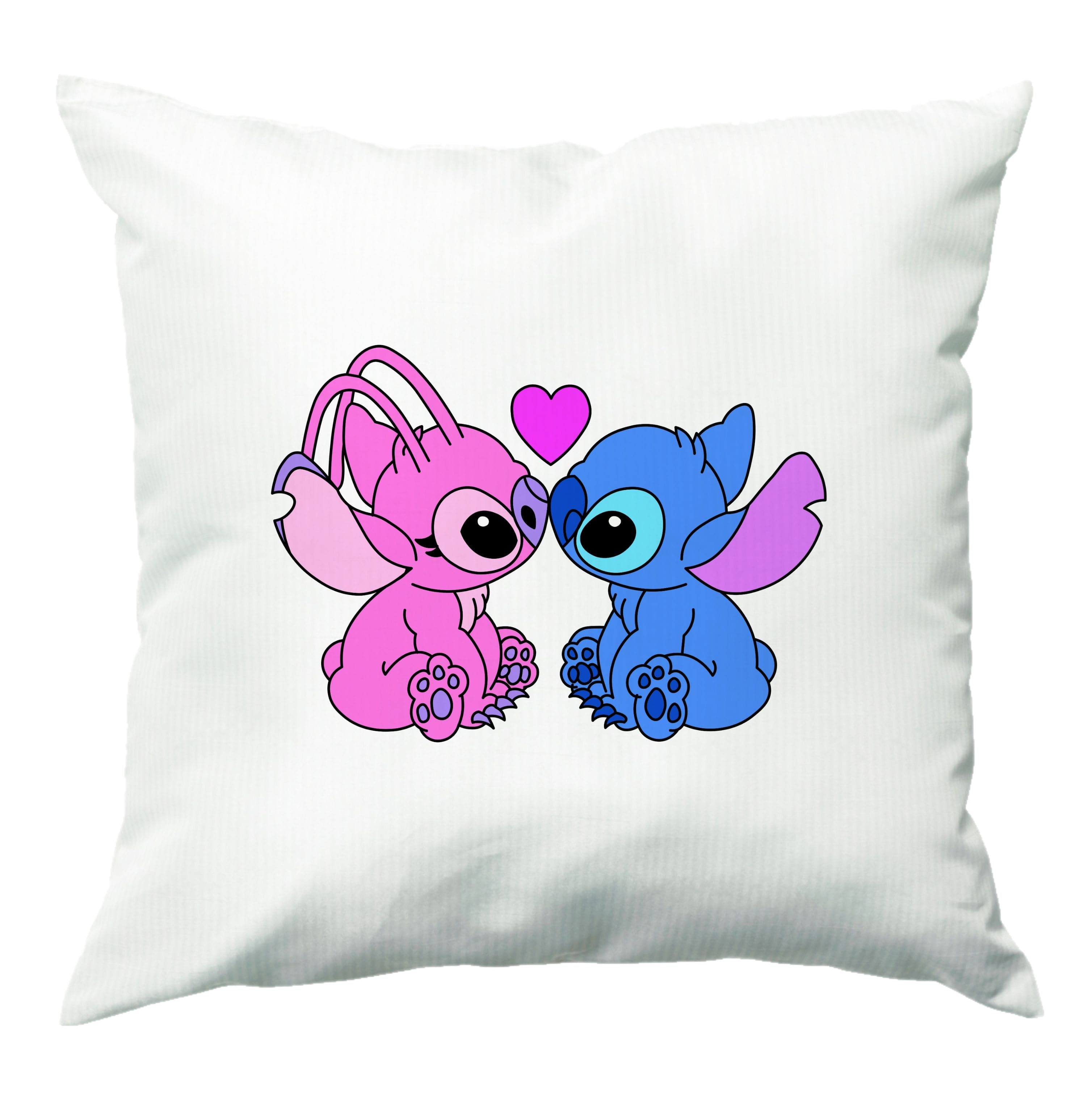 Angel And Blue Alien - Pink Alien Cushion