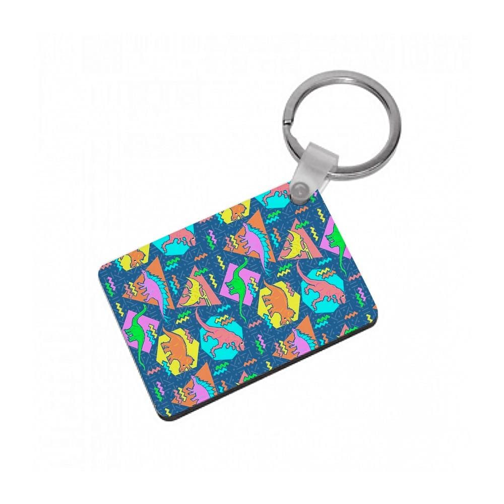 Nineties Dinosaurs Pattern Keyring - Fun Cases