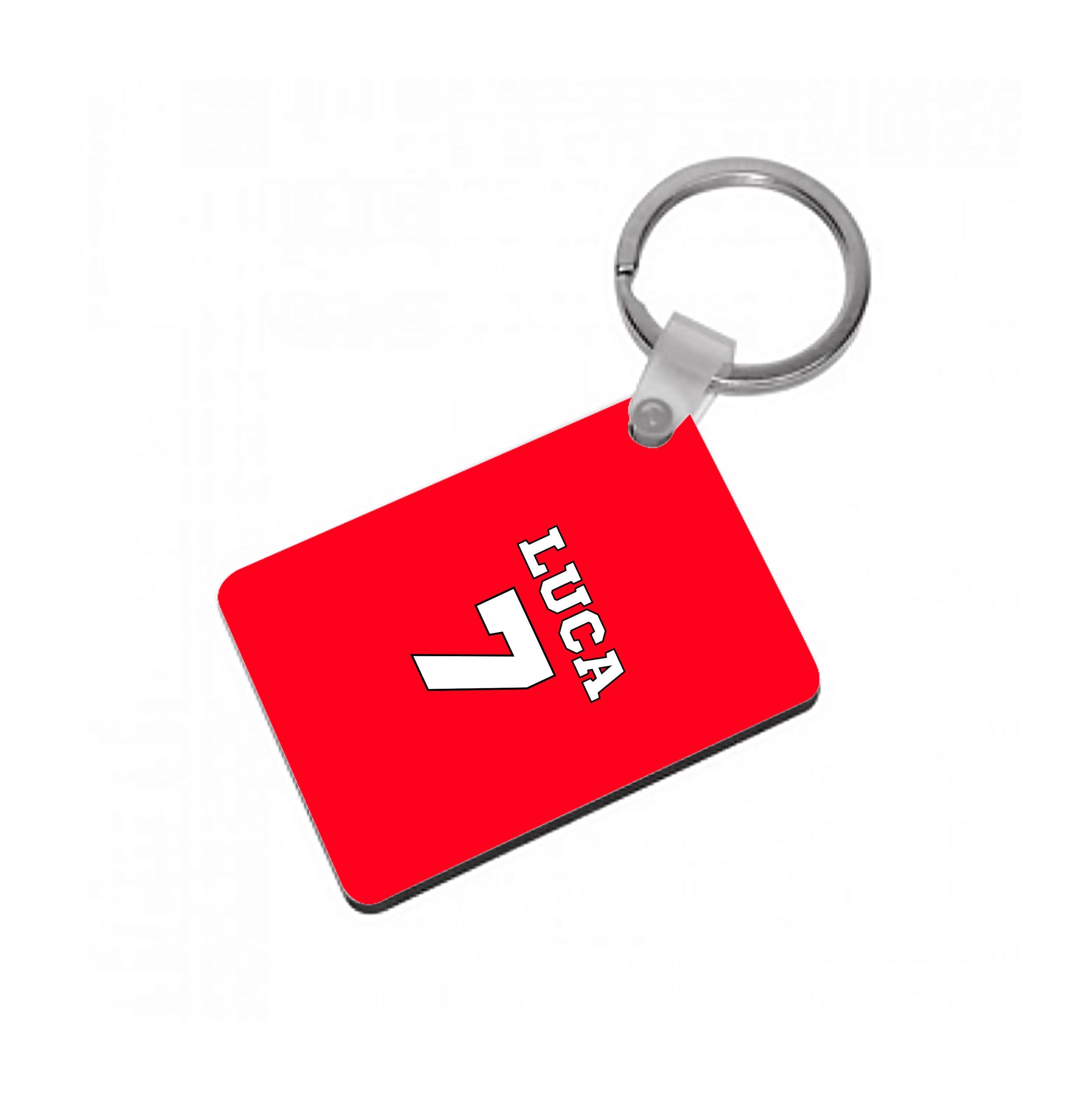 Red - Personalised Football Keyring