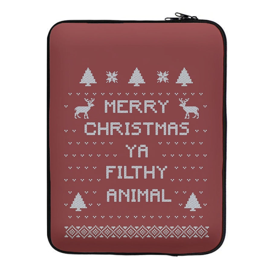 Merry Christmas Ya Filthy Animal Laptop Sleeve