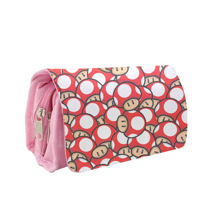 Mushroom Pattern - Red Pencil Case