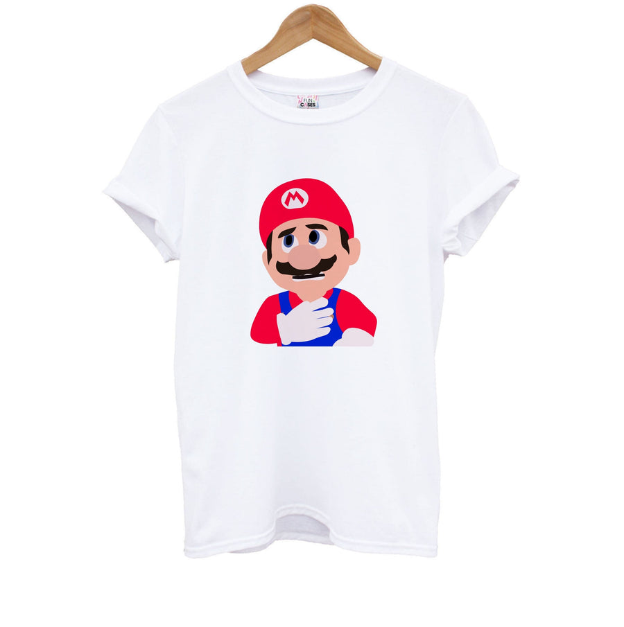 Worried Mario - The Super Mario Bros Kids T-Shirt