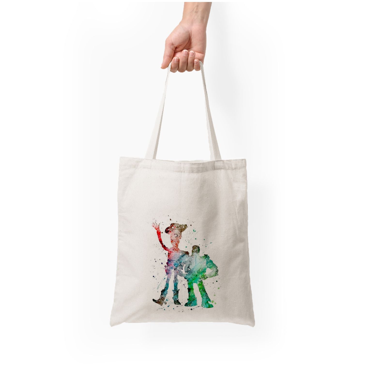 Watercolour Woody & Buzz A Story of Toys Fairytale Tote Bag