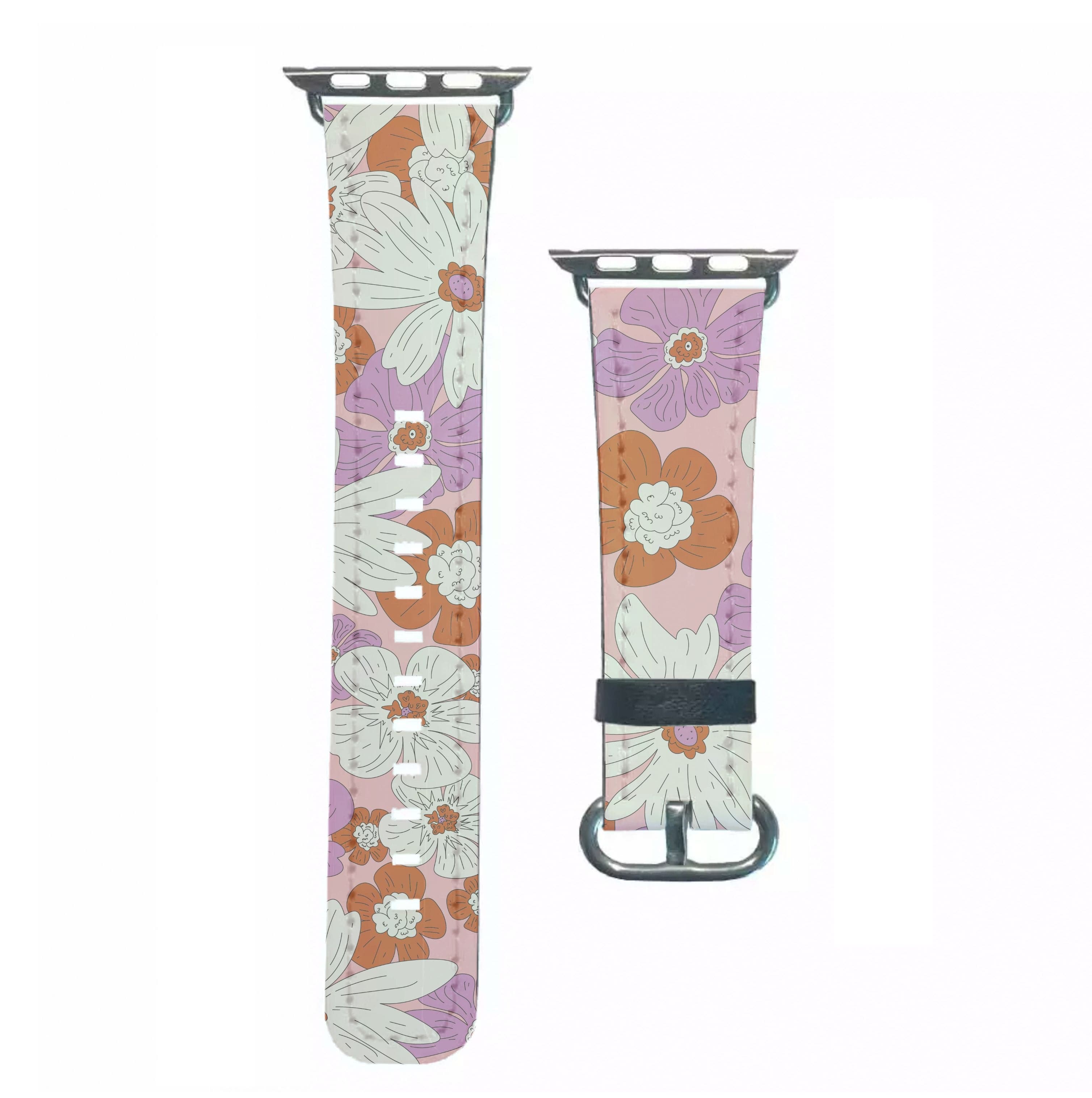 Retro Flowers - Floral Patterns Apple Watch Strap