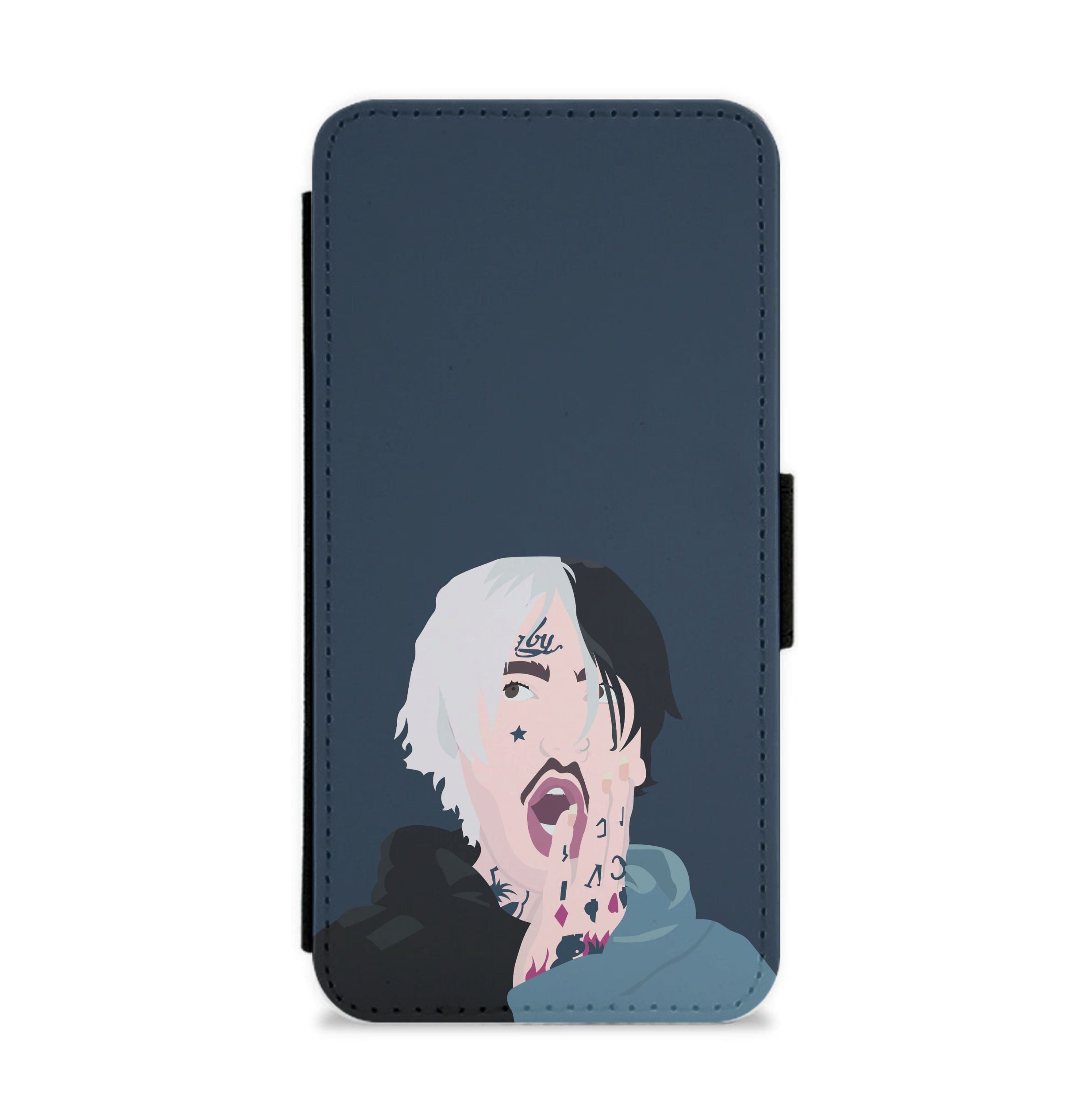 Black And White Hair - Peep Flip / Wallet Phone Case