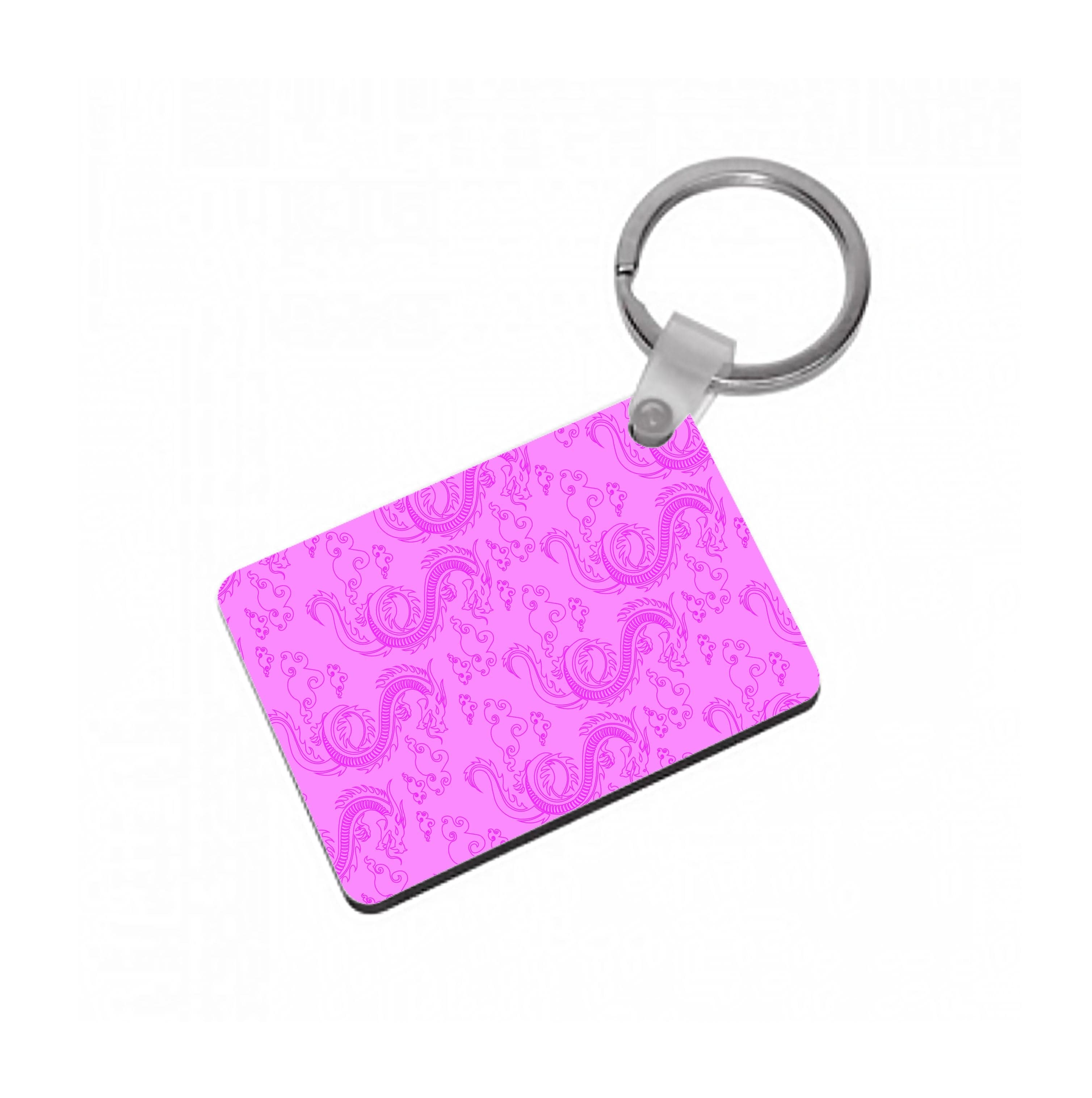 Pink Dragon Pattern Keyring