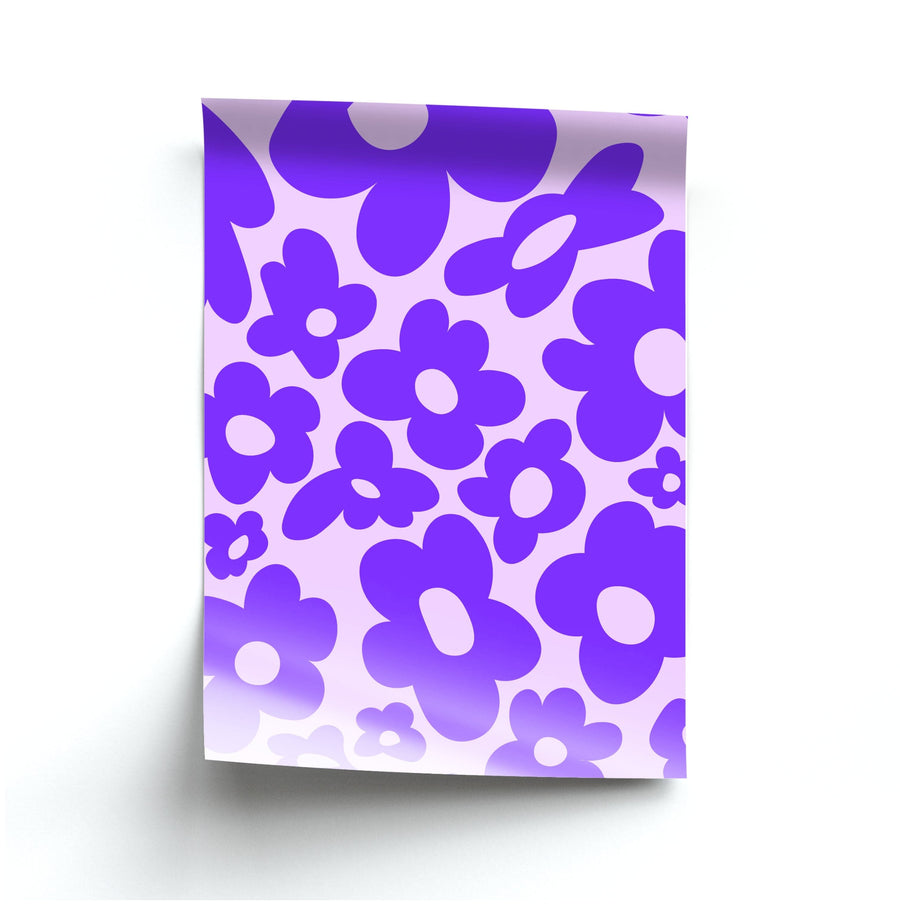 Purple Flowers - Trippy Patterns Poster