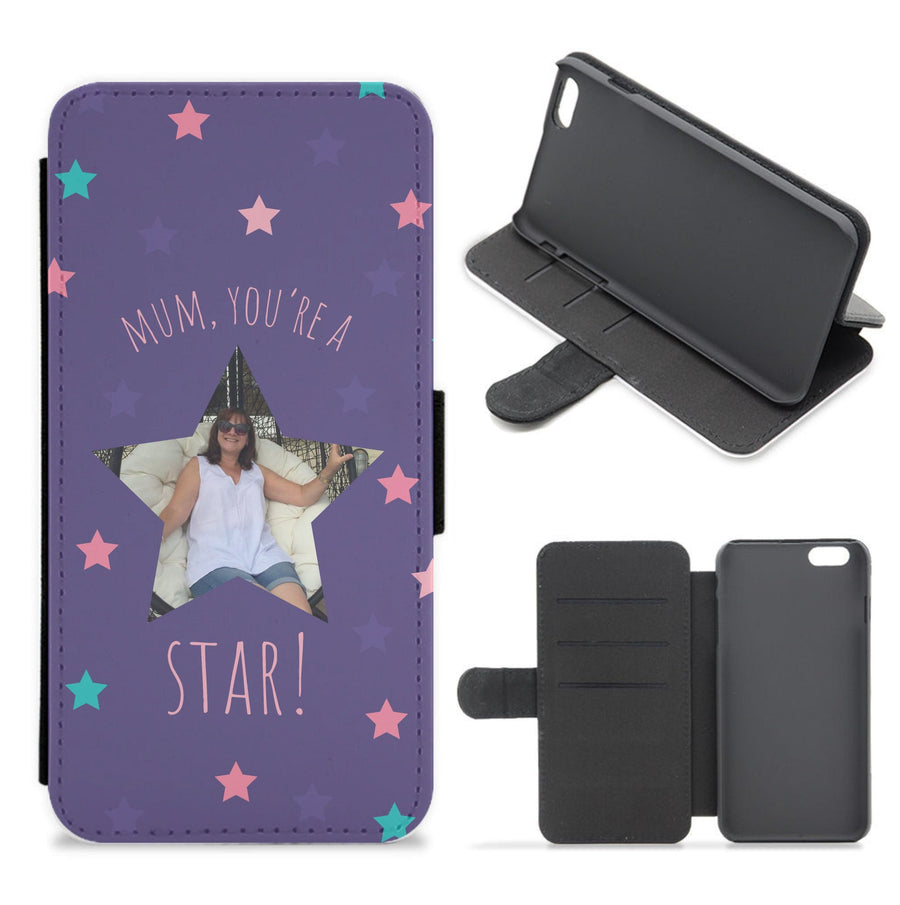 Star - Personalised Mother's Day Flip / Wallet Phone Case