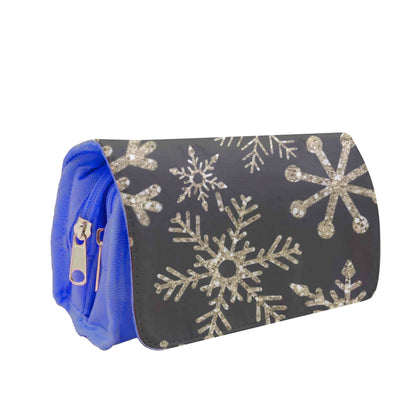 Gold Snowflake Pattern Pencil Case