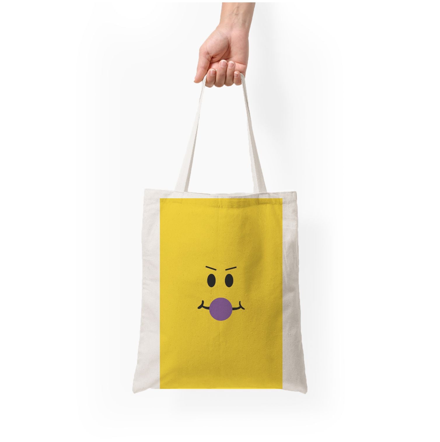 Yellow Face Purple Tote Bag