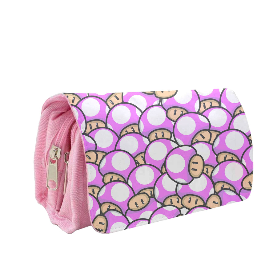 Mushroom Pattern - Pink Pencil Case