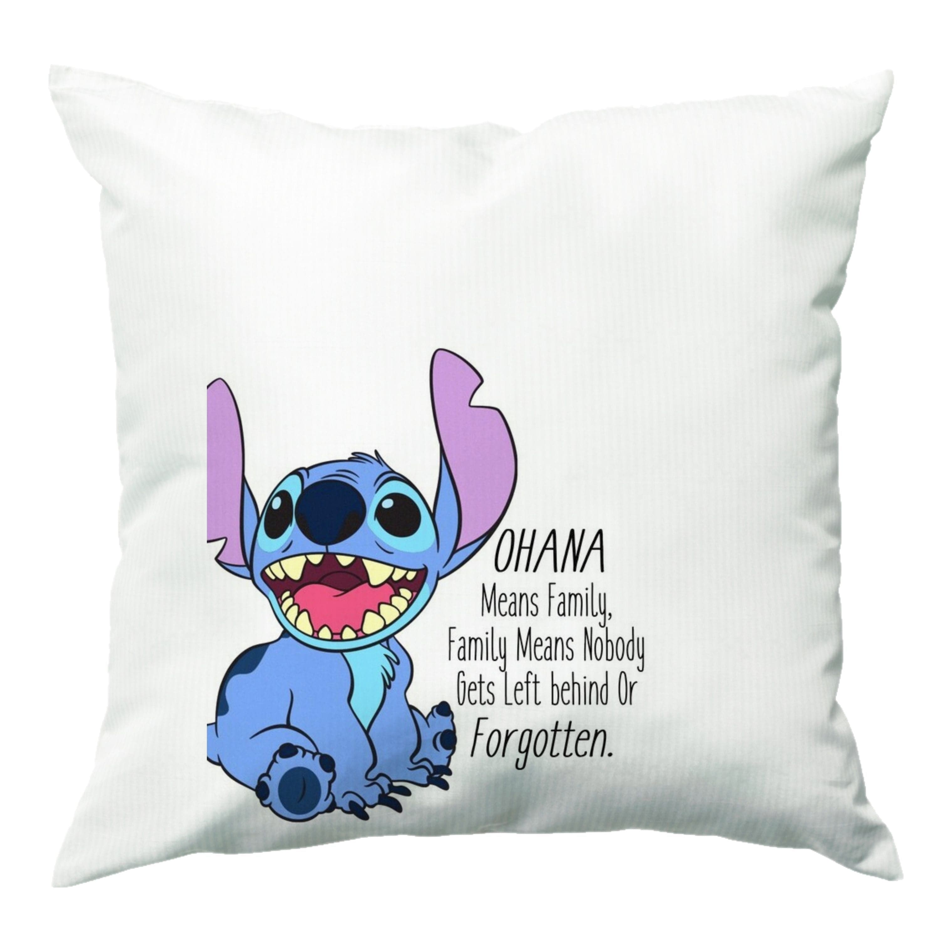 Ohana Means Family - Blue Alien Cushion